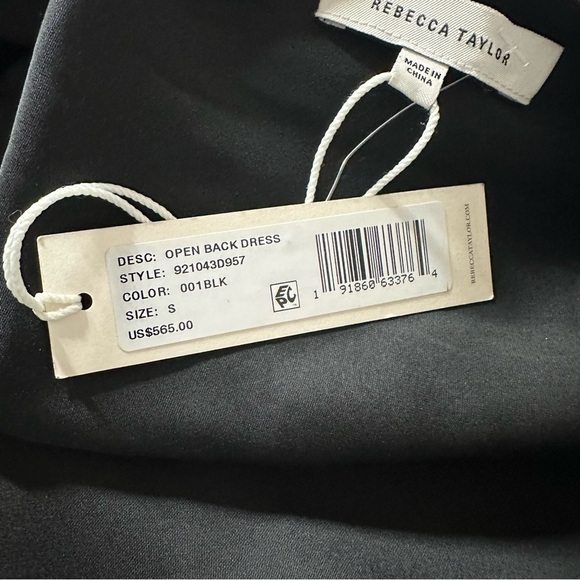 Rebecca Taylor Open Back Black Midi Dress Size Small Minimalist - Picture 7 of 15